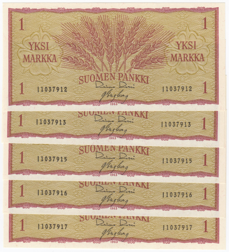 1 Markka 1963 I10379XX kl.9-10